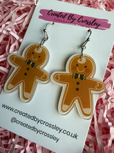Load image into Gallery viewer, Gingerbread Man Charm Earrings

