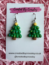 Load image into Gallery viewer, Chunky Christmas Tree Charm Earrings
