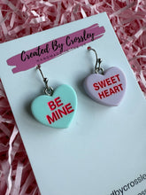 Load image into Gallery viewer, Sweetheart Quote Heart Charm Earrings
