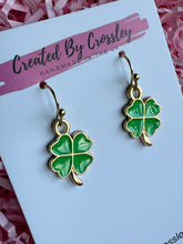 Load image into Gallery viewer, Four Leaf Clover Charm Earrings

