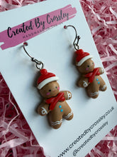 Load image into Gallery viewer, Chunky Gingerbread Man Charm Earrings
