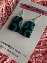 Load image into Gallery viewer, Black Blue Clay Earrings
