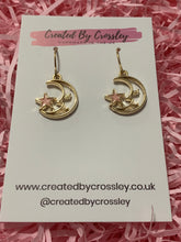 Load image into Gallery viewer, Moon and Star Charm Earrings
