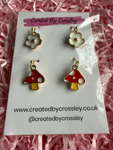 Load image into Gallery viewer, Flower Mushroom Earring Duo
