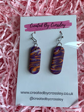 Load image into Gallery viewer, Purple Pattern Clay Earrings
