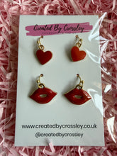 Load image into Gallery viewer, Red Love Earring Duo
