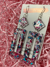 Load image into Gallery viewer, Large Glitter Rectangle Resin Earrings
