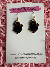 Load image into Gallery viewer, Black Cat Charm Earrings
