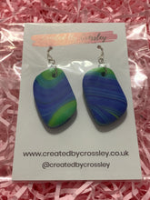 Load image into Gallery viewer, Blue and Green Clay Earrings
