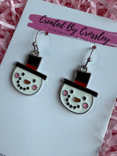 Load image into Gallery viewer, Smiling Snowman Charm Earrings
