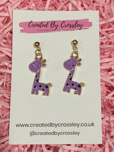 Load image into Gallery viewer, Colourful Giraffe Charm Earrings
