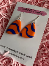 Load image into Gallery viewer, Orange Blue Clay Earrings
