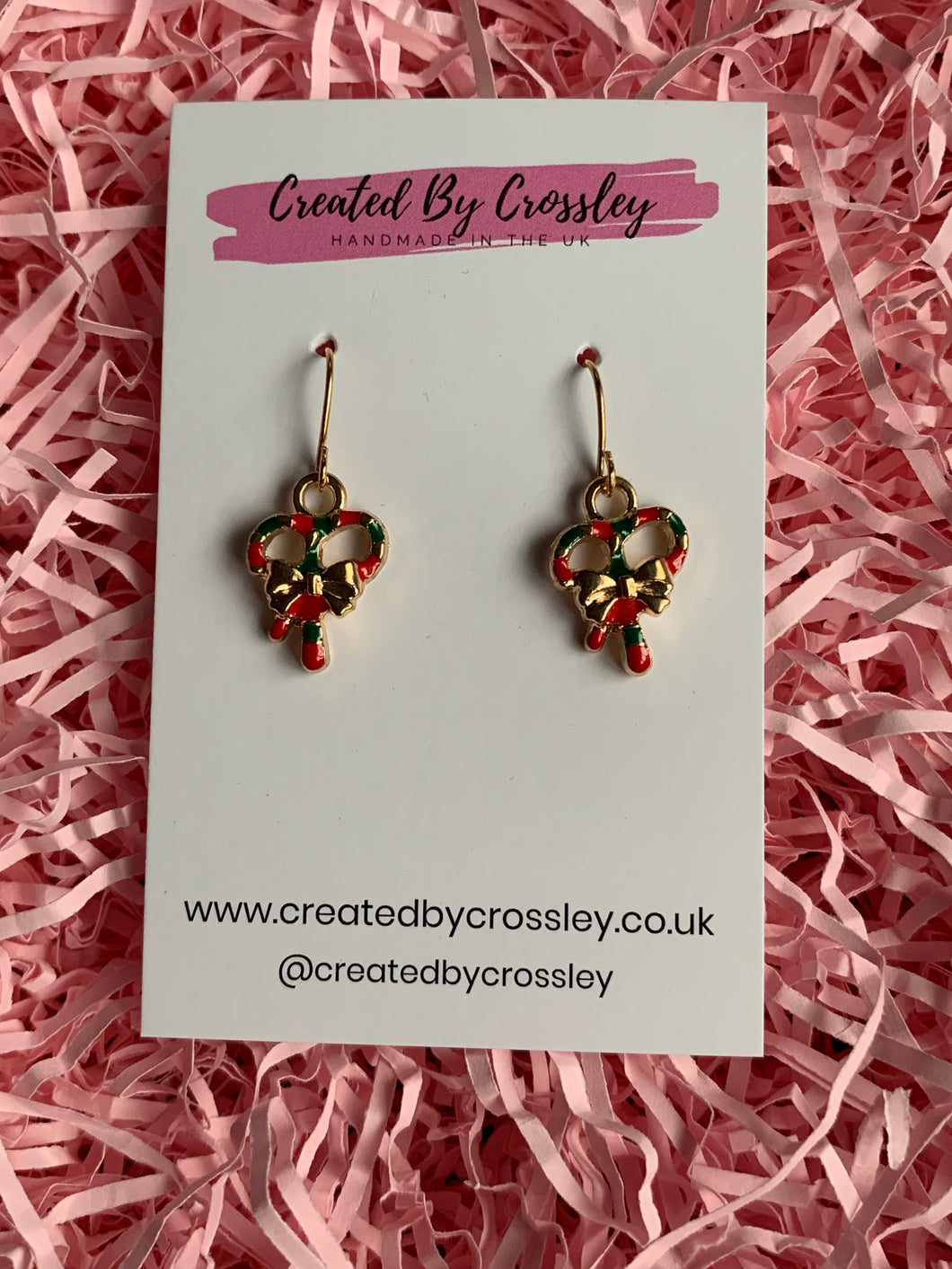 Double Candycane Charm Earrings