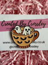 Load image into Gallery viewer, Spooky Teacup Pin Badge
