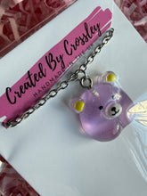 Load image into Gallery viewer, Purple Bear Charm Necklace
