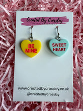 Load image into Gallery viewer, Sweetheart Quote Heart Charm Earrings
