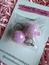 Load image into Gallery viewer, Light Pink Disco Ball Clip On Earrings
