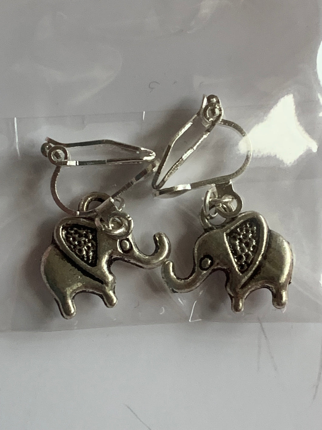 Elephant Clip On Earrings