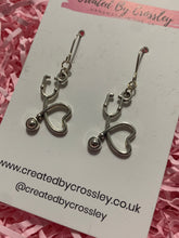 Load image into Gallery viewer, Heart Stethoscope Charm Earrings
