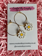 Load image into Gallery viewer, Colourful Daisy Charm Hoop Earrings
