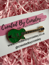 Load image into Gallery viewer, Green Guitar Pin Badge
