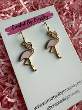 Load image into Gallery viewer, Light Pink Flamingo Charm Earrings
