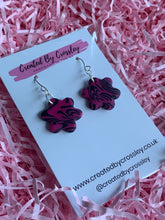 Load image into Gallery viewer, Pink and Black Clay Earrings
