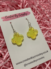 Load image into Gallery viewer, Yellow Glitter Resin Earrings
