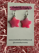 Load image into Gallery viewer, Pink Star Charm Earrings
