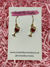 Load image into Gallery viewer, Red Wine Charm Earrings
