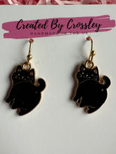 Load image into Gallery viewer, Black Cat Charm Earrings
