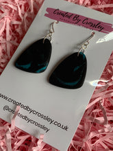 Load image into Gallery viewer, Black Blue Clay Earrings
