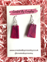 Load image into Gallery viewer, Pink Purple Clay Earrings
