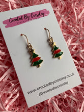 Load image into Gallery viewer, Christmas Tree Charm Earrings
