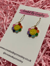 Load image into Gallery viewer, Rainbow Flower Charm Earrings
