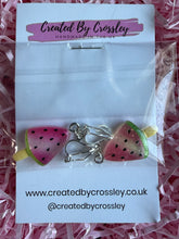 Load image into Gallery viewer, Watermelon Clip On Earrings
