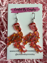 Load image into Gallery viewer, Festive Flamingo Charm Earrings
