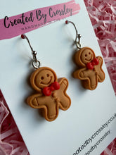 Load image into Gallery viewer, Chunky Gingerbread Man Charm Earrings

