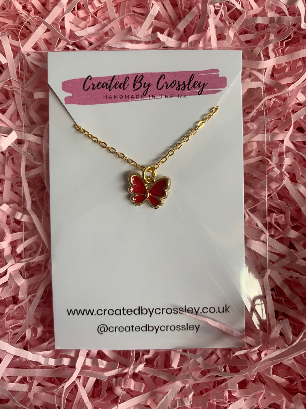 Mini Red Butterfly Necklace