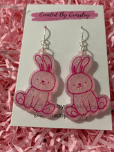 Load image into Gallery viewer, Pink Rabbit Resin Earrings
