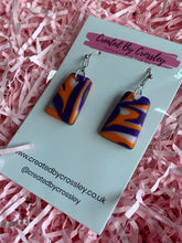 Load image into Gallery viewer, Purple Pattern Clay Earrings
