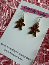 Load image into Gallery viewer, Gingerbread Man Charm Earrings
