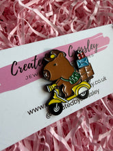 Load image into Gallery viewer, Delivery Scooter Capybara Pin Badge
