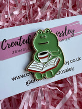 Load image into Gallery viewer, Reading Frog Pin Badge
