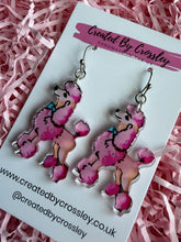 Load image into Gallery viewer, Pink Poodle Dog Charm Earrings
