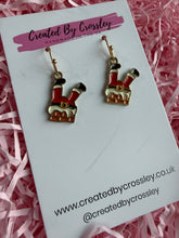 Load image into Gallery viewer, Santa Claus Chimney Charm Earrings
