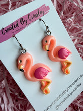 Load image into Gallery viewer, Flamingo Charm Earrings
