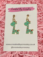 Load image into Gallery viewer, Colourful Giraffe Charm Earrings
