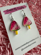 Load image into Gallery viewer, Watermelon Lolly Charm Earrings
