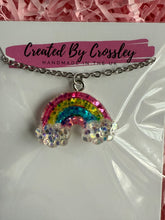 Load image into Gallery viewer, Glitter Rainbow Charm Necklace
